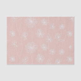 Salmon pink with a delicate white Floral vintage  Tissue Paper