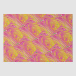 Salmon pink with sunshine orange art design    tissue paper