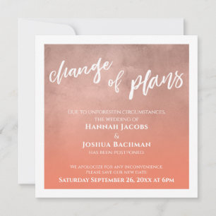 Salmon Postponed Wedding Change of Plans Card