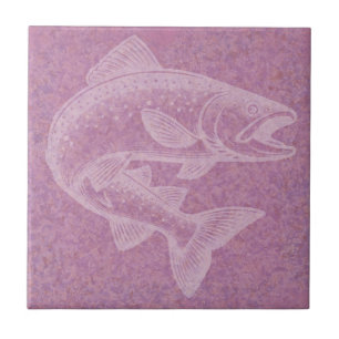 Salmon Rising Ceramic Tile