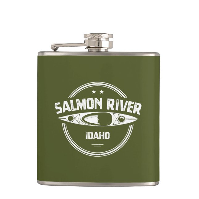 Salmon River Idaho Hip Flask (Front)