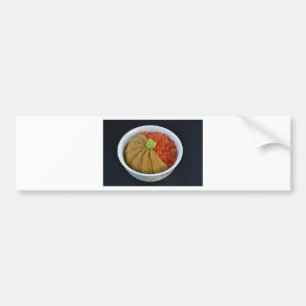 Salmon Roe Urchin Rice Bowl Japanese Food Black Bumper Sticker