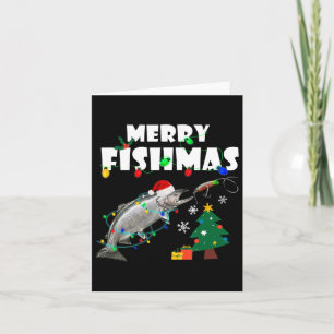 Salmon Steelhead Merry Fishmas Christmas King Trou Card