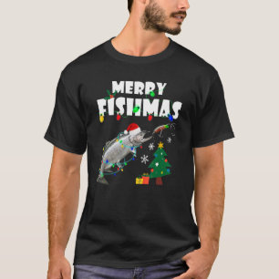 Salmon Steelhead Merry Fishmas Christmas King Trou T-Shirt