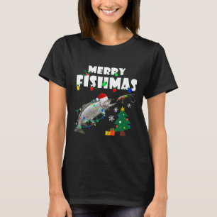 Salmon Steelhead Merry Fishmas Christmas King Trou T-Shirt