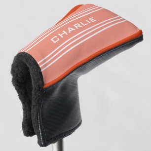 Salmon Stripes custom monogram putter cover