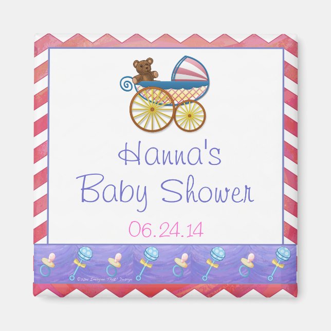 Salmon Swirl Baby Stuff Magnet (Front)