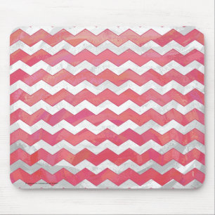 Salmon Swirl Chevron Pattern Mouse Pad