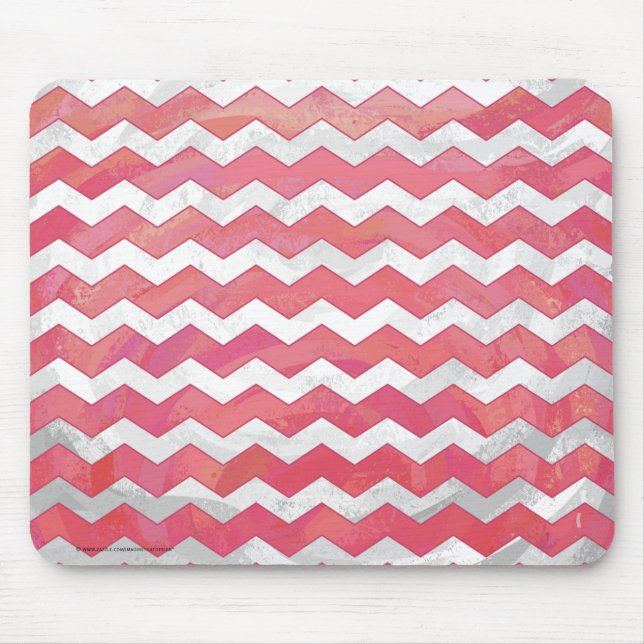 Salmon Swirl Chevron Pattern Mouse Pad (Front)