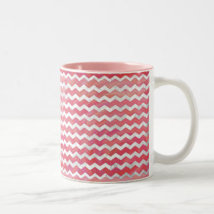 Salmon Swirl Chevron Pattern Two-Tone Coffee Mug