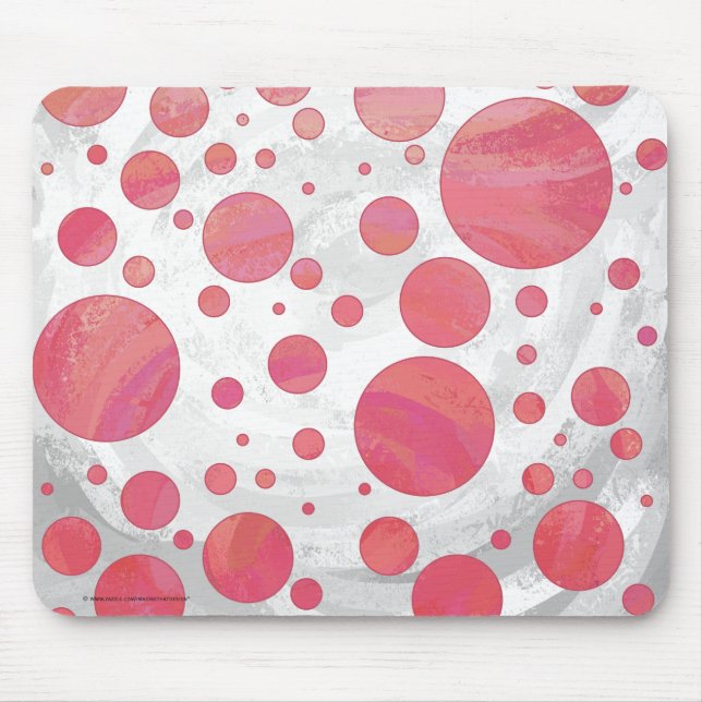 Salmon Swirl Dot Pattern Mouse Pad (Front)