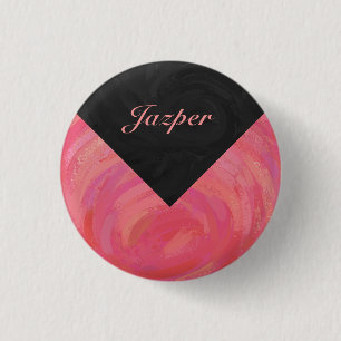 Salmon Swirl Monogram 3 Cm Round Badge