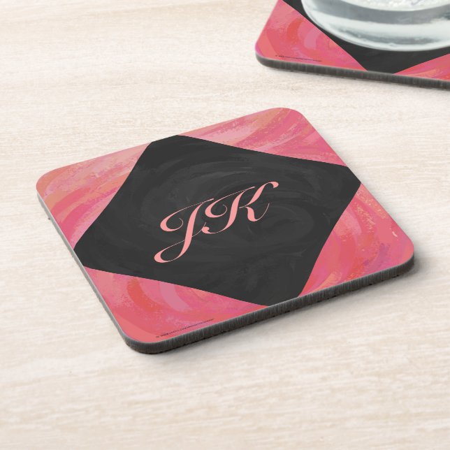Salmon Swirl Monogram Coaster (Left Side)