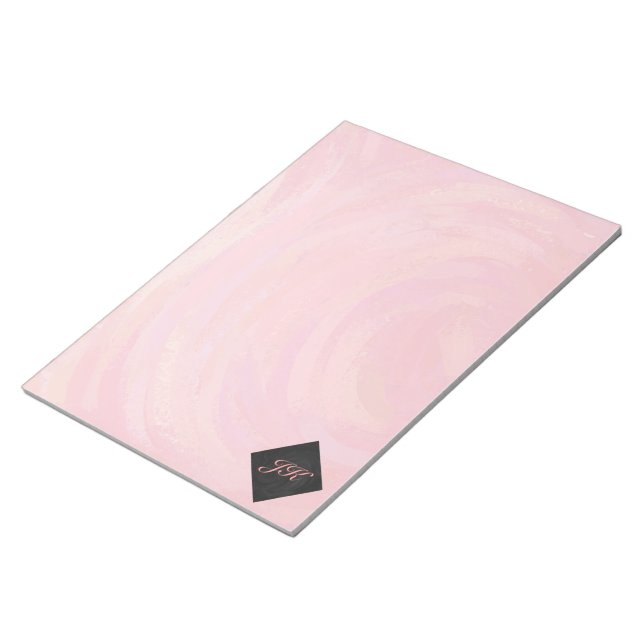 Salmon Swirl Monogram Notepad (Angled)