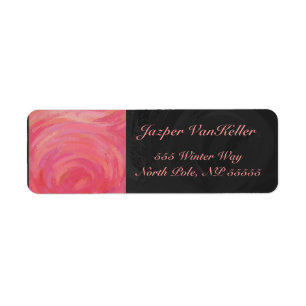 Salmon Swirl Monogram Return Address Label