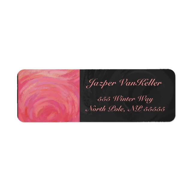 Salmon Swirl Monogram Return Address Label (Front)
