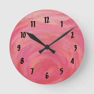 Salmon Swirl Round Clock