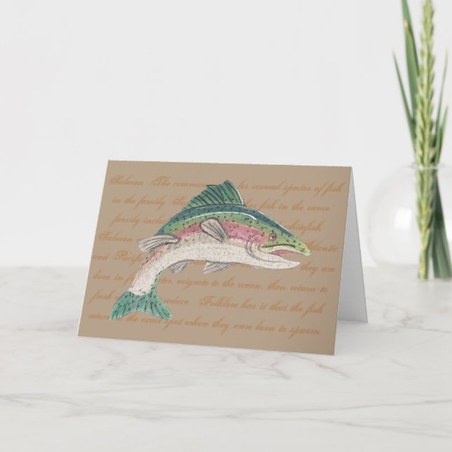 Salmon Trout Fishing Father's Day Card (Front)