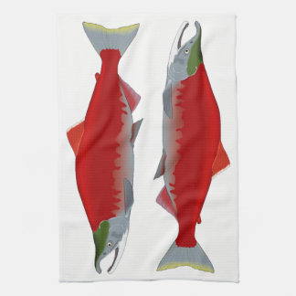 Salmon Twins Tea Towel