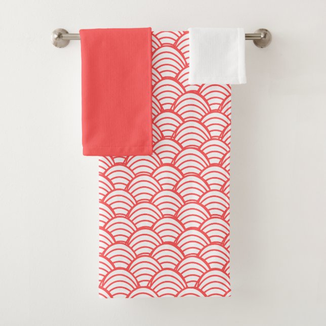 Salmon Waves  Bath Towel Set (Insitu)