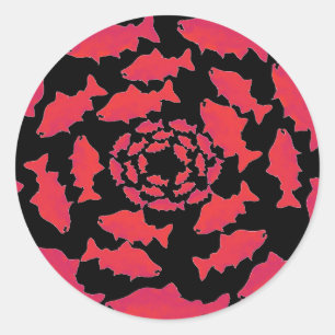 Salmon wear Red Classic Round Sticker
