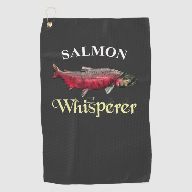 Salmon Whisperer Dark Fishing Towel (Front)