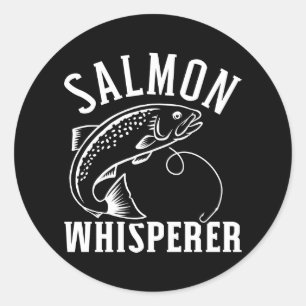 Salmon Whisperer Fishing Classic Round Sticker