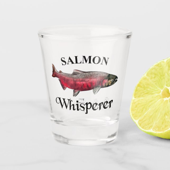 Salmon Whisperer Light Shot Glass (Front)