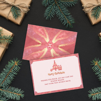 salmon winter christmas wish sunburtst mandala card