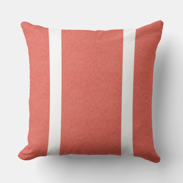 Salmon With White Stripes Cushion (Front)