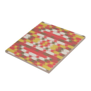salmon yellow and white geometric ceramic tile