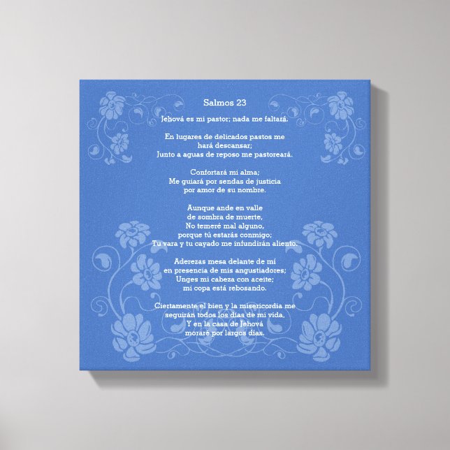 Salmos 23 - Psalm 23, Canvas Print (Front)