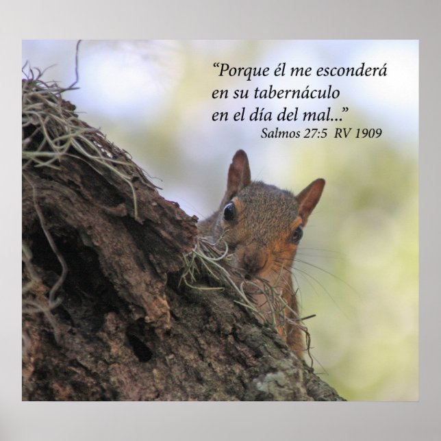 Salmos 27-5 con Ardilla Poster (Front)