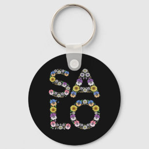 Salo - Funny Ukraine Food Floral Ukrainian Vyshyva Key Ring