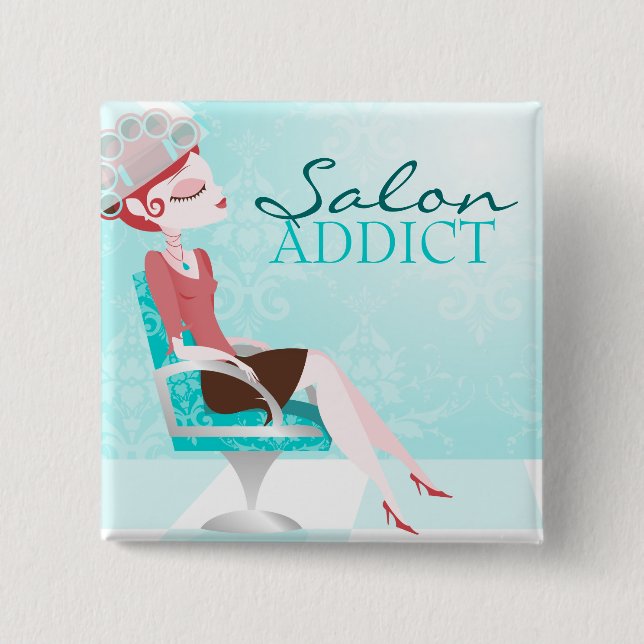 Salon Addict 15 Cm Square Badge (Front)