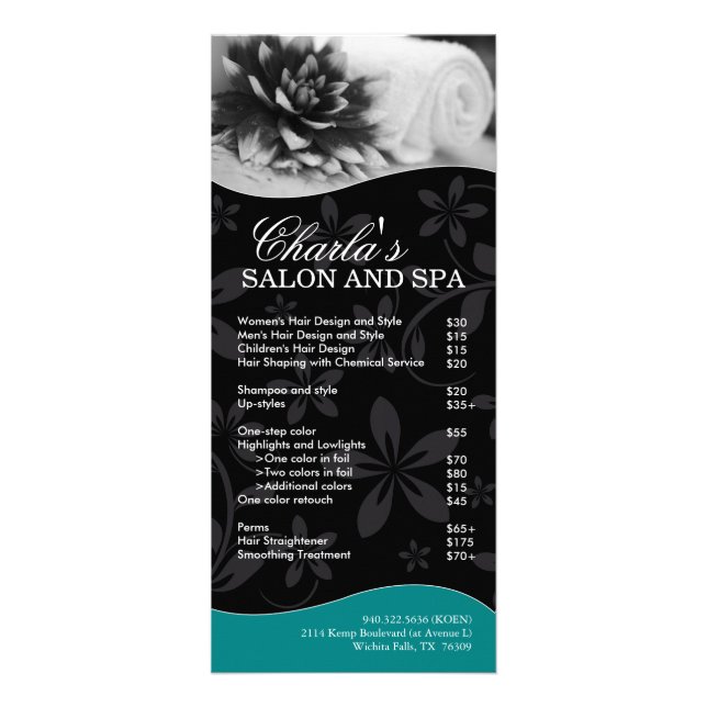 Salon and Spa Rack Card (Front)