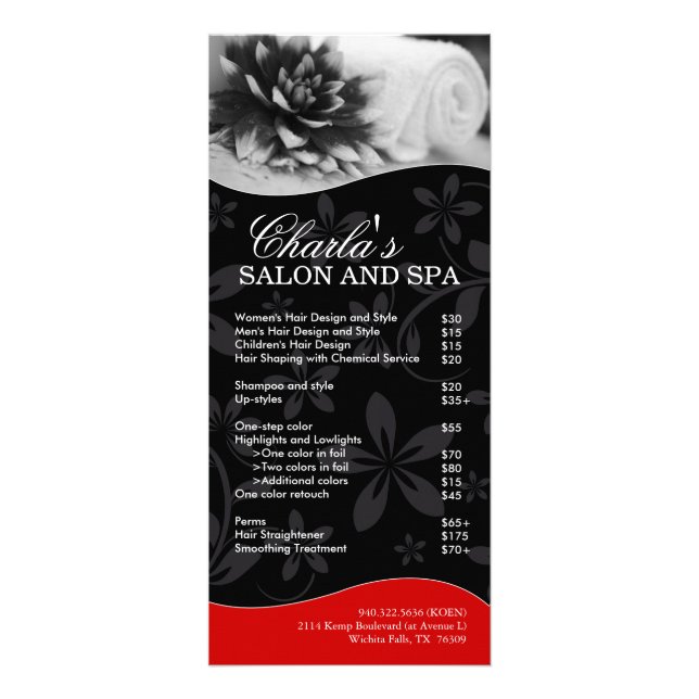 Salon and Spa Rack Card (Front)