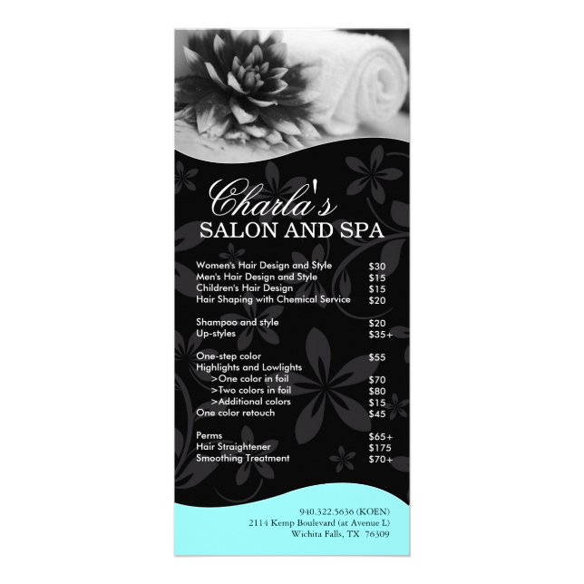 Salon and Spa Rack Card (Front)