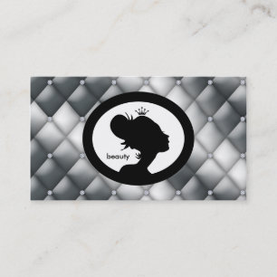Salon Appointment Card Crown Woman Silhouette