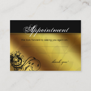 Salon Appointment Card Spa Gold Floral Butterfly