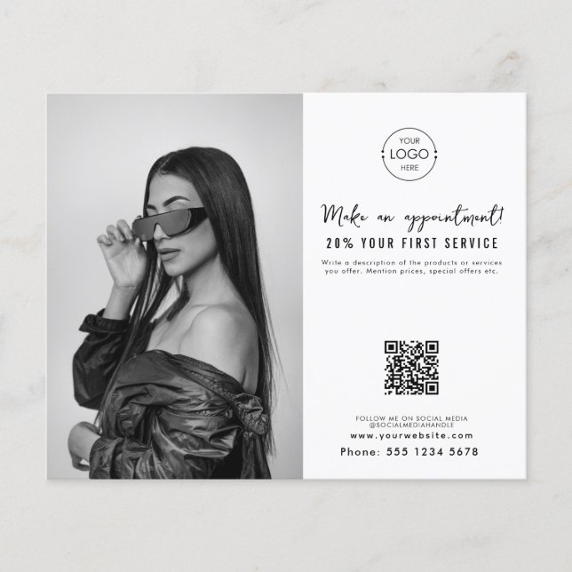 Salon Appointment Hair Makeup Nails Business Logo Flyer (Front)