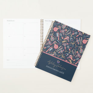 Salon appointment planner — navy, blush & crea