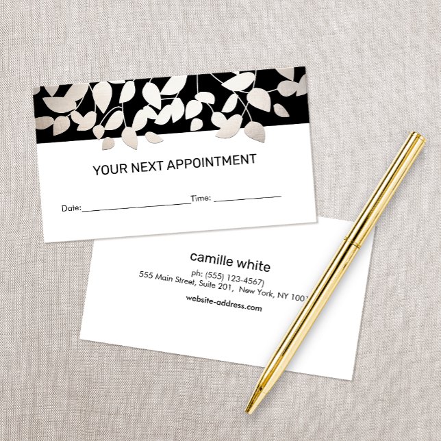  Salon Appointment Reminder Black and White  Card (Creator Uploaded)