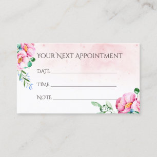Salon Appointment Reminder Watercolor Floral Card