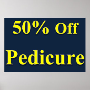 Salon Barbershop Posters 50% Off Pedicure Blue