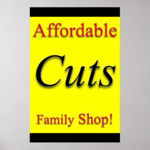 Salon Barbershop Posters Affordable Cuts!