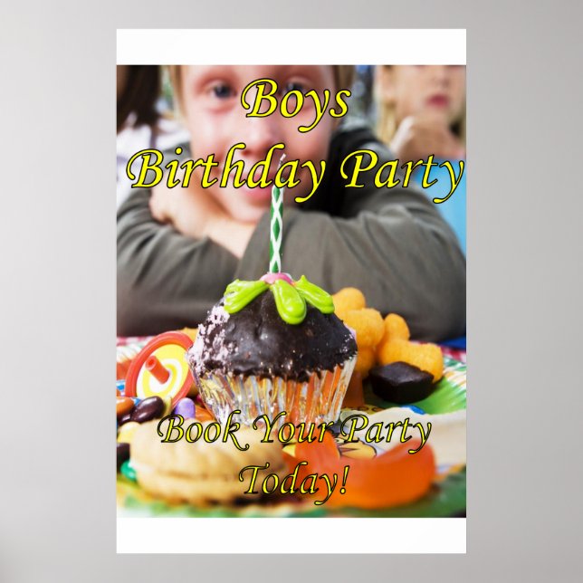 Salon Barbershop Posters Boys Birthday Haircut  (Front)