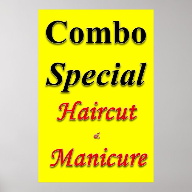 Salon Barbershop Posters Combo Haircut & Manicure  (Front)