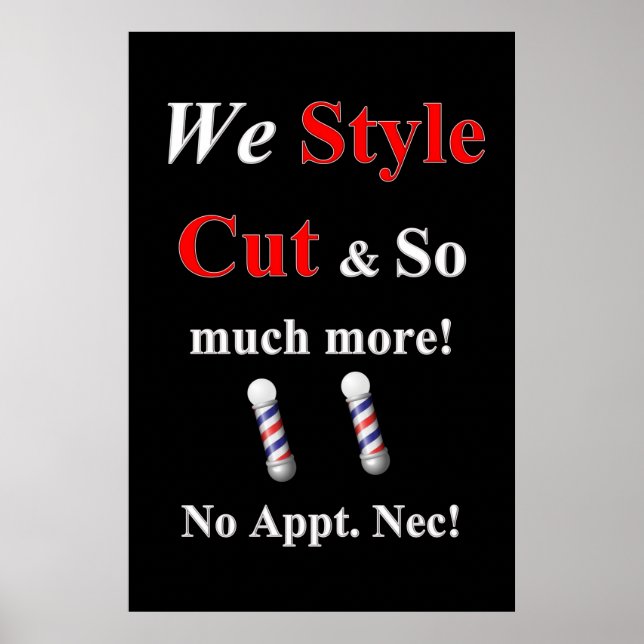 Salon Barbershop Posters Cut Style Barber (Front)