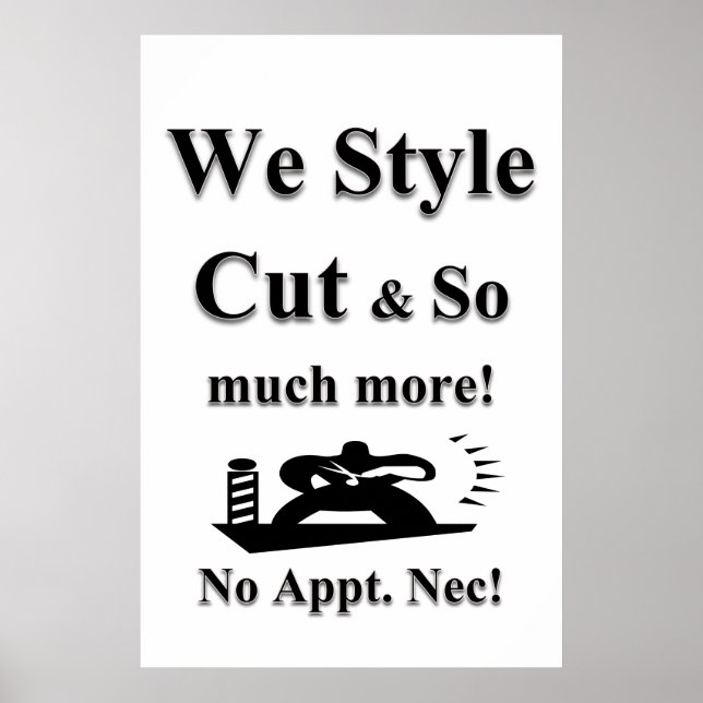 Salon Barbershop Posters Cut & Style Haircut (Front)